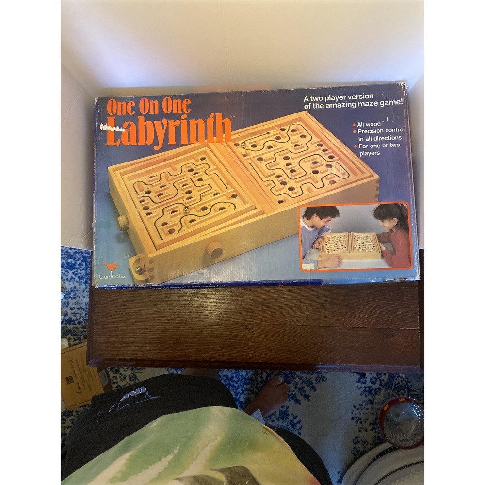 Vintage Labyrinth Wooden Puzzle Maze 2  Player Cardinal Industries Metal Balls 4